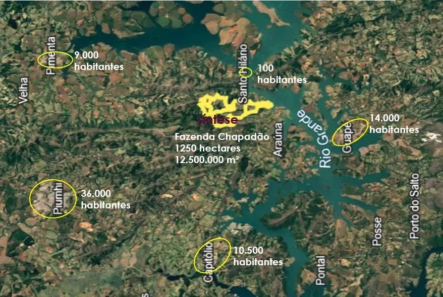 Mapa da região com as cidades vizinhas ao Celestial Garden